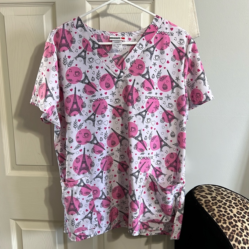 White cross scrub top